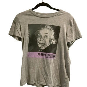 Albert Einstein Tee Shirt Gray Size Small Theory of Relativity Science